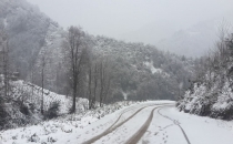 Güneysu'nun Köylerinde Kar Yağışı Başladı